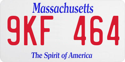 MA license plate 9KF464