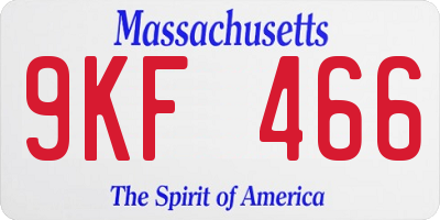 MA license plate 9KF466
