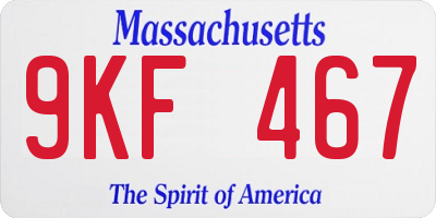 MA license plate 9KF467