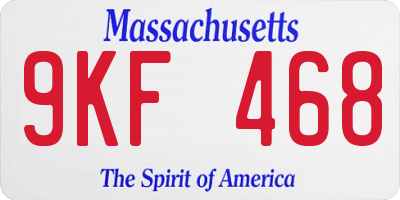 MA license plate 9KF468