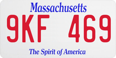 MA license plate 9KF469