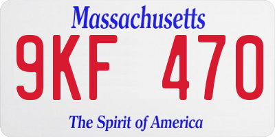 MA license plate 9KF470
