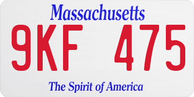 MA license plate 9KF475