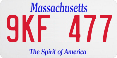 MA license plate 9KF477