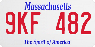 MA license plate 9KF482