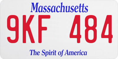 MA license plate 9KF484
