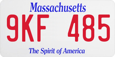 MA license plate 9KF485