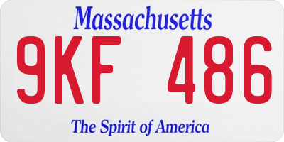 MA license plate 9KF486