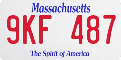 MA license plate 9KF487