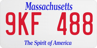MA license plate 9KF488