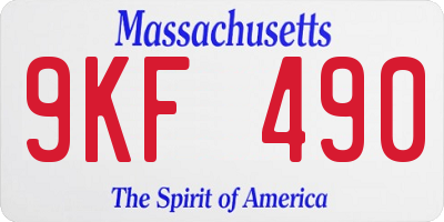 MA license plate 9KF490