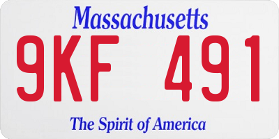 MA license plate 9KF491