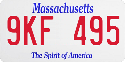 MA license plate 9KF495