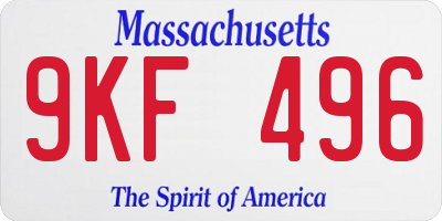 MA license plate 9KF496