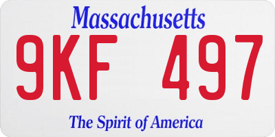MA license plate 9KF497