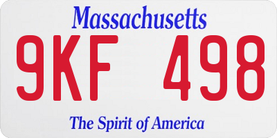 MA license plate 9KF498