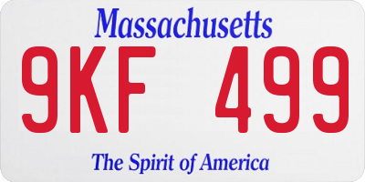 MA license plate 9KF499