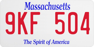 MA license plate 9KF504