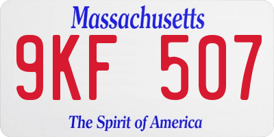 MA license plate 9KF507