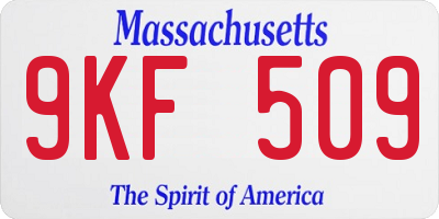MA license plate 9KF509
