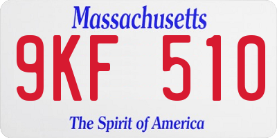 MA license plate 9KF510
