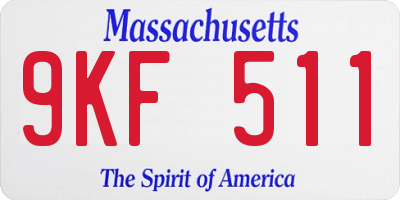 MA license plate 9KF511