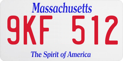MA license plate 9KF512