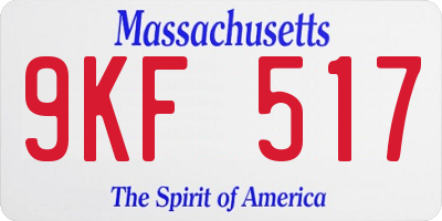 MA license plate 9KF517