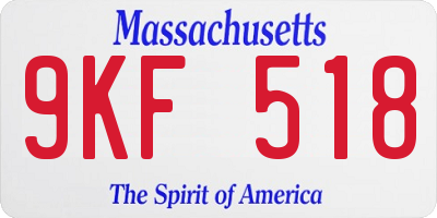 MA license plate 9KF518