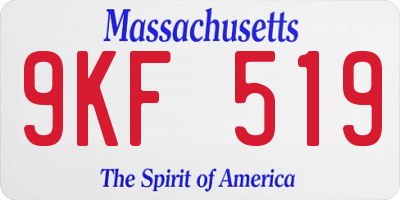 MA license plate 9KF519