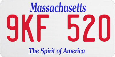 MA license plate 9KF520