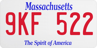 MA license plate 9KF522