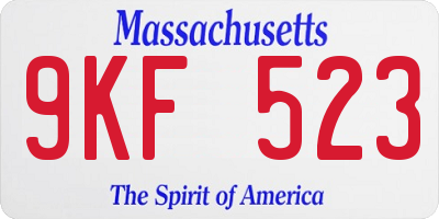 MA license plate 9KF523