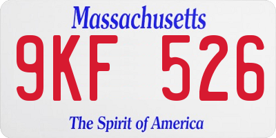 MA license plate 9KF526
