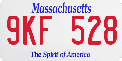 MA license plate 9KF528