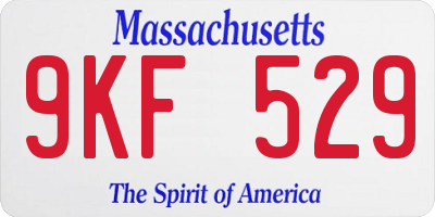 MA license plate 9KF529