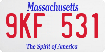 MA license plate 9KF531