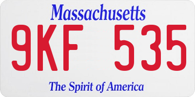 MA license plate 9KF535