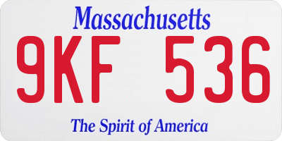 MA license plate 9KF536
