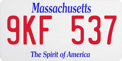 MA license plate 9KF537