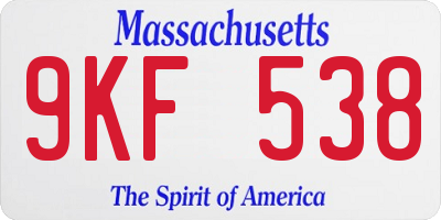 MA license plate 9KF538