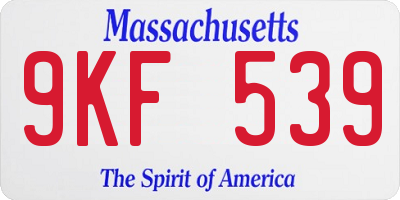 MA license plate 9KF539