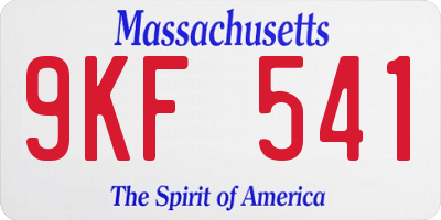 MA license plate 9KF541