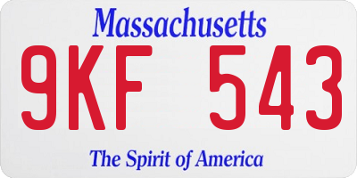 MA license plate 9KF543