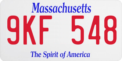 MA license plate 9KF548
