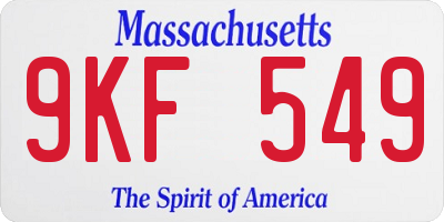 MA license plate 9KF549