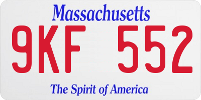 MA license plate 9KF552