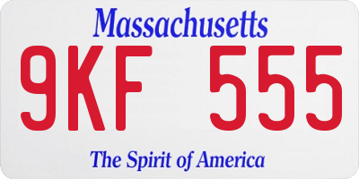 MA license plate 9KF555