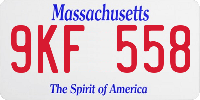 MA license plate 9KF558
