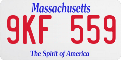 MA license plate 9KF559